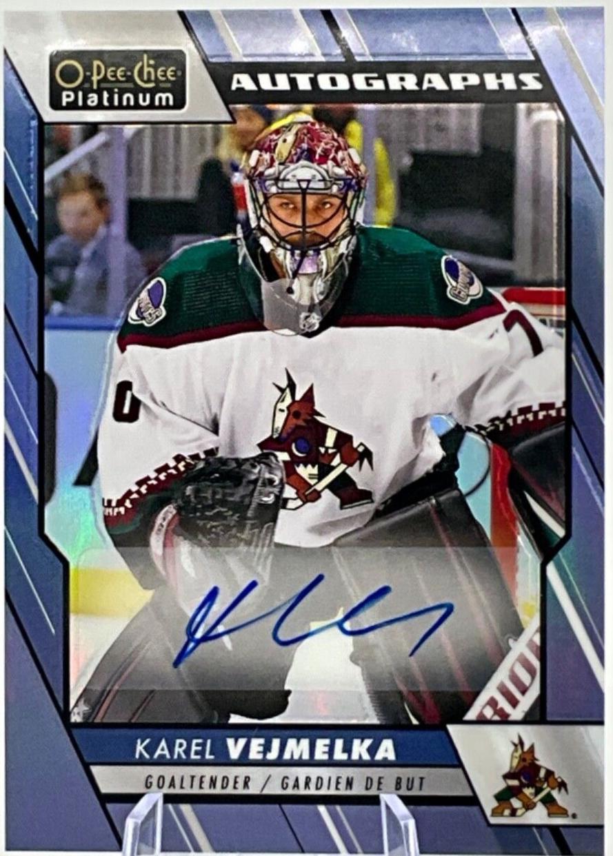 Karel Vejmelka #BA-KV Hockey Cards 2023 O-Pee-Chee Platinum Blue Rainbow Autographs