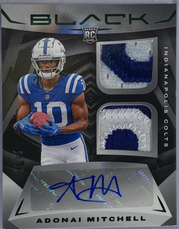 Adonai Mitchell #102 Football Cards 2024 Panini Black Rookies Autograph