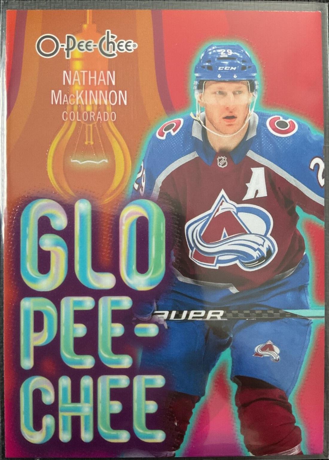 Nathan MacKinnon #GLO-1 Hockey Cards 2024 O-Pee-Chee Glo-Pee-Chee