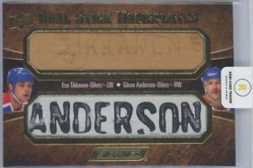 Esa Tikkanen / Glenn Anderson #DSN-TA Hockey Cards 2023 Upper Deck Engrained Dual Stick Nameplate