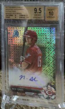 Nick Senzel #BMA-NS Baseball Cards 2017 Bowman Mega Box Chrome Autographs