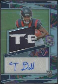 Tank Dell #7 Football Cards 2023 Panini Spectra Rookie Autograph Psychedelic