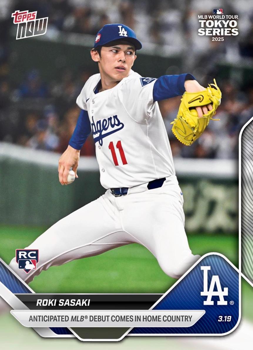 Roki Sasaki #3 Baseball Cards 2025 Topps Now