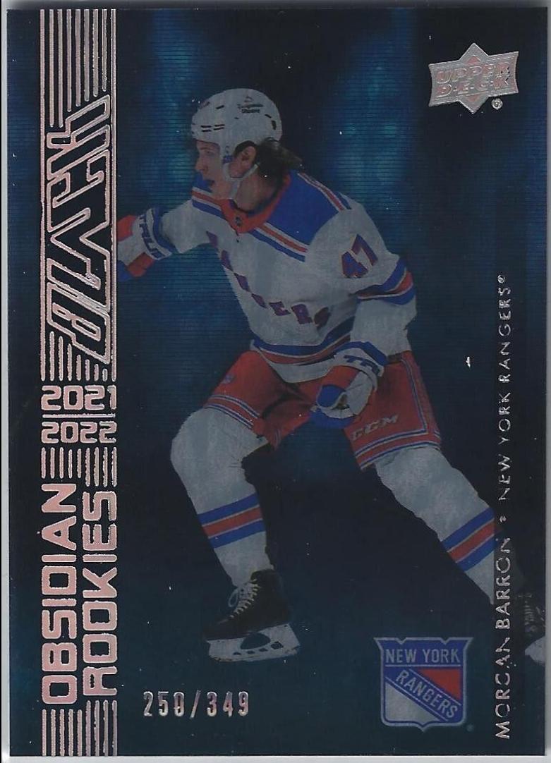 Morgan Barron #OR-21 Hockey Cards 2021 SPx UD Black Obsidian Rookies