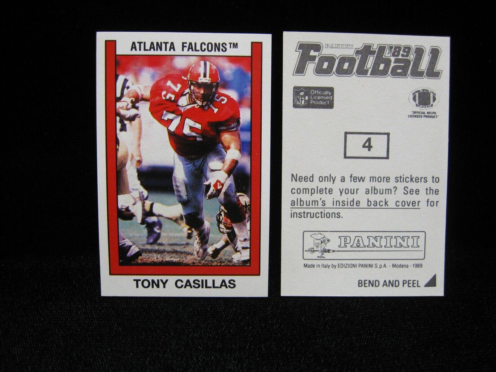 Tony Casillas #4 Football Cards 1989 Panini Sticker