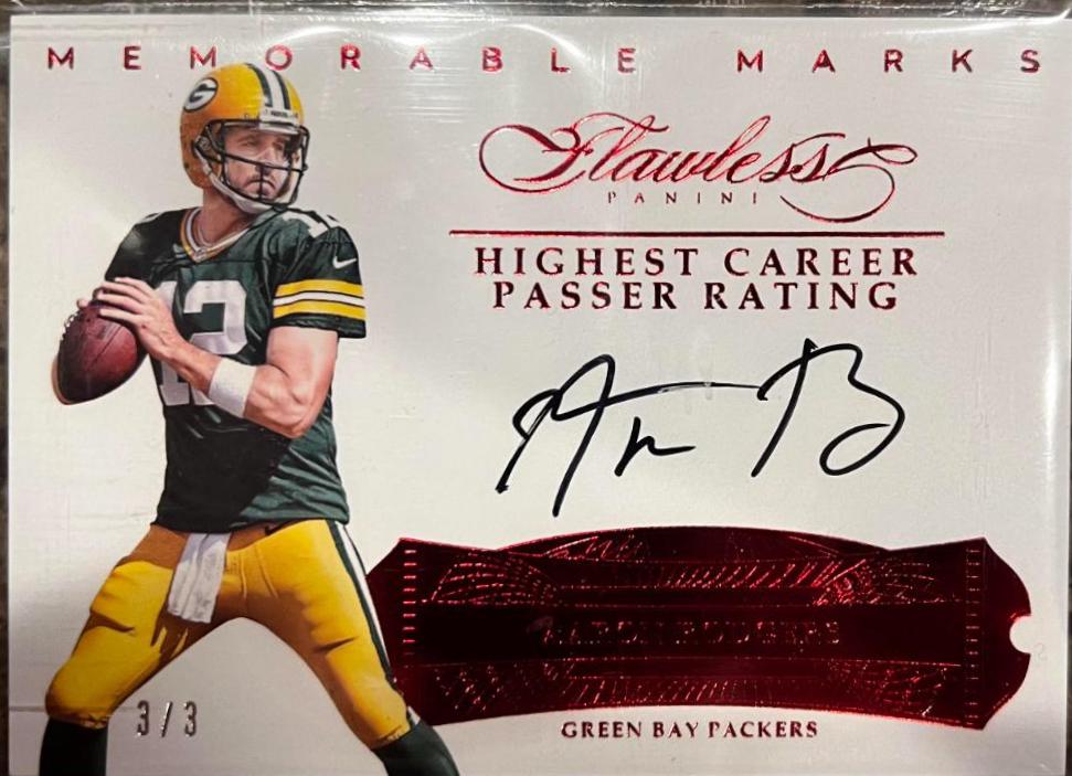 Aaron Rodgers #MMAR Football Cards 2016 Panini Flawless Memorable Marks