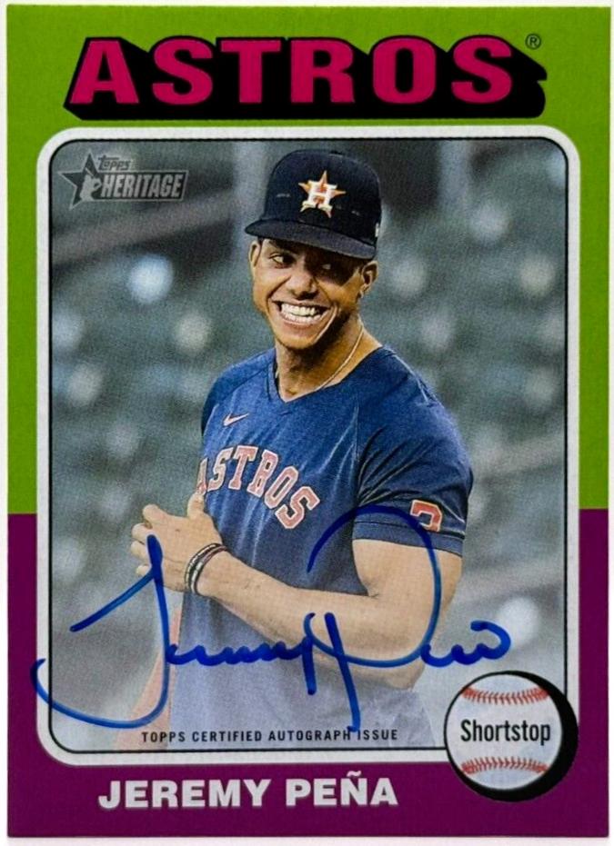Jeremy Pena #ROA-JP Baseball Cards 2024 Topps Heritage Mini Real One Autograph