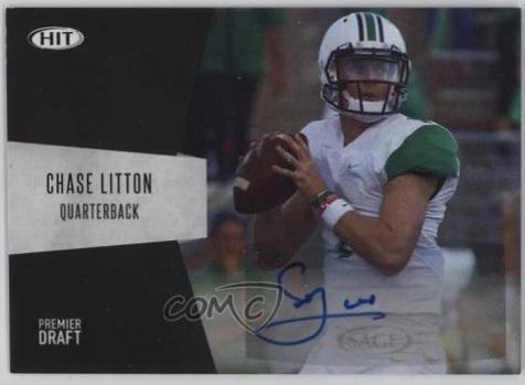 Chase Litton #A-6 Football Cards 2018 Sage Hit Premier Draft Autographs