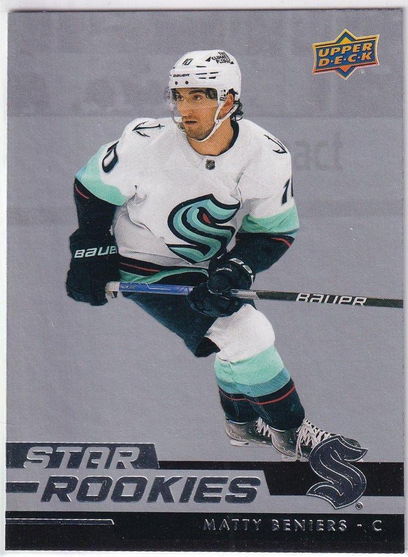 Matty Beniers #5 Hockey Cards 2022 Upper Deck NHL Star Rookies Box Set