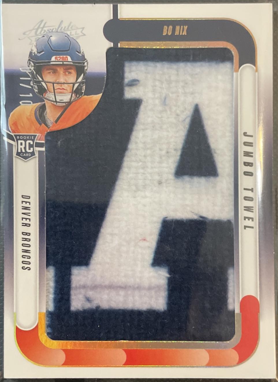 Bo Nix #JJN-BNX Football Cards 2024 Panini Absolute Jumbo Towels
