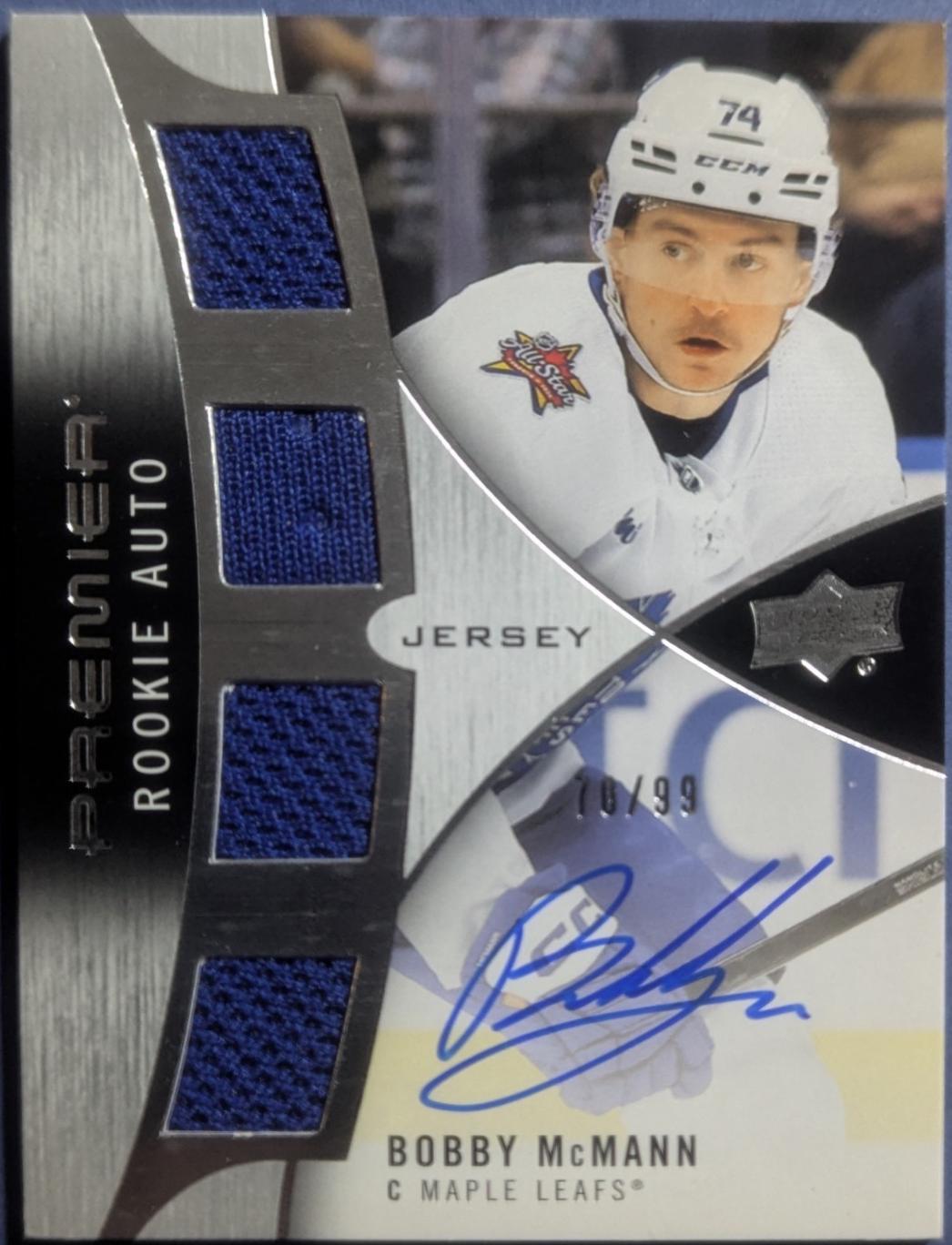Bobby McMann #PRA-BM Hockey Cards 2023 Upper Deck Premier Rookie Auto Jersey