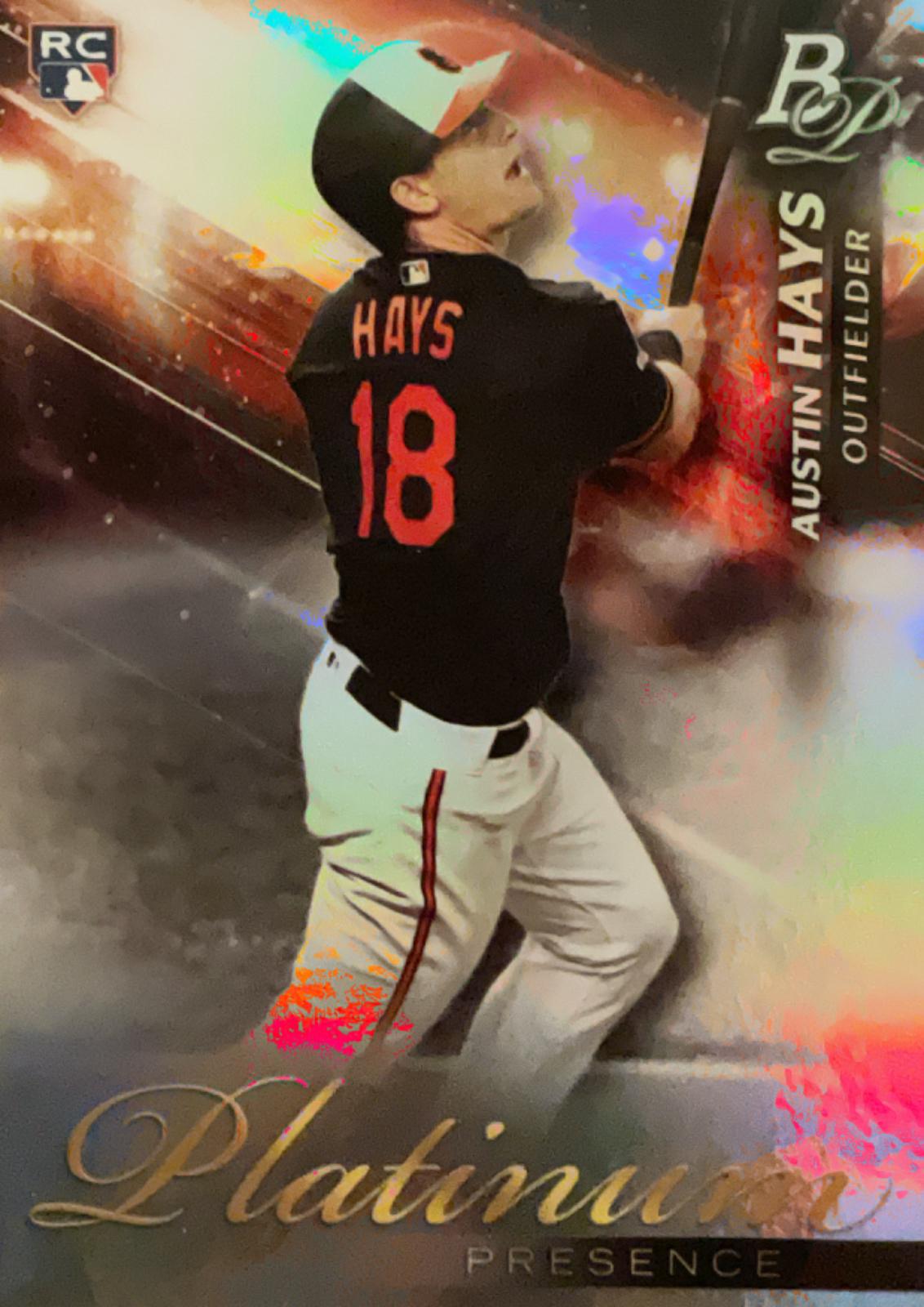 Austin Hays #PP-5 Baseball Cards 2018 Bowman Platinum Presence