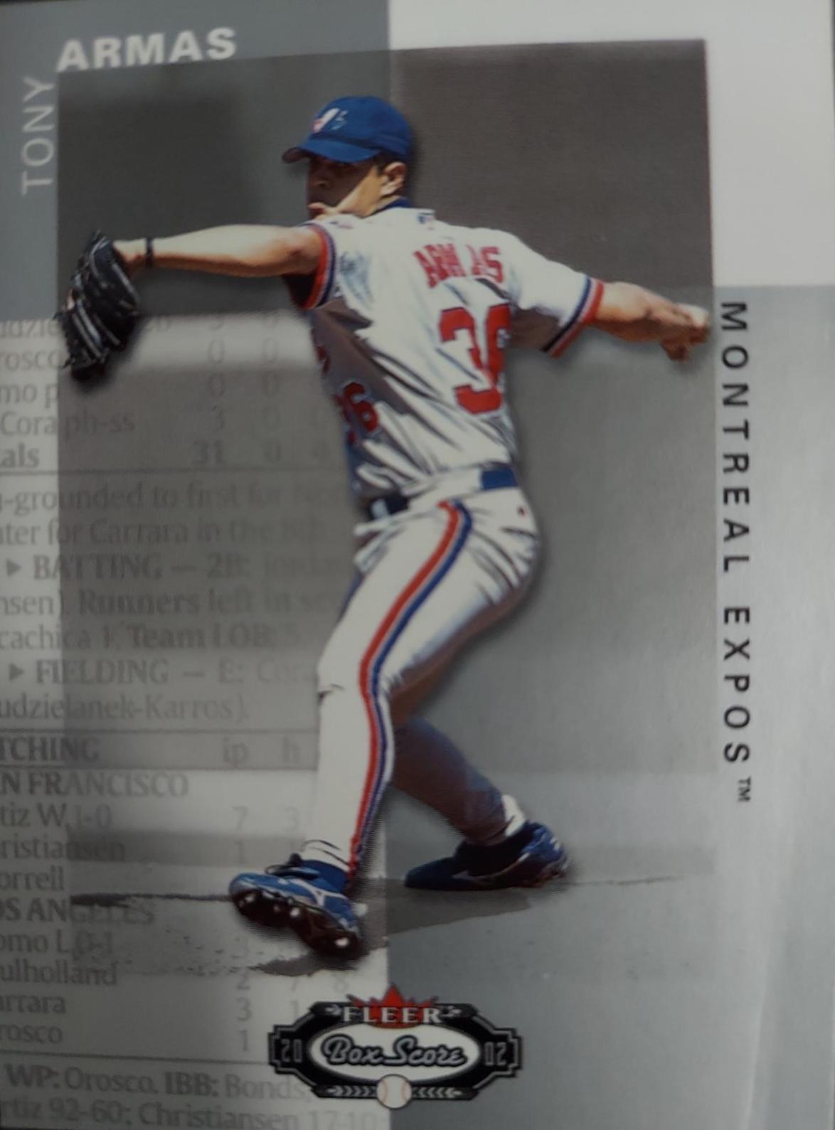 Tony Armas #24 Baseball Cards 2002 Fleer Box Score
