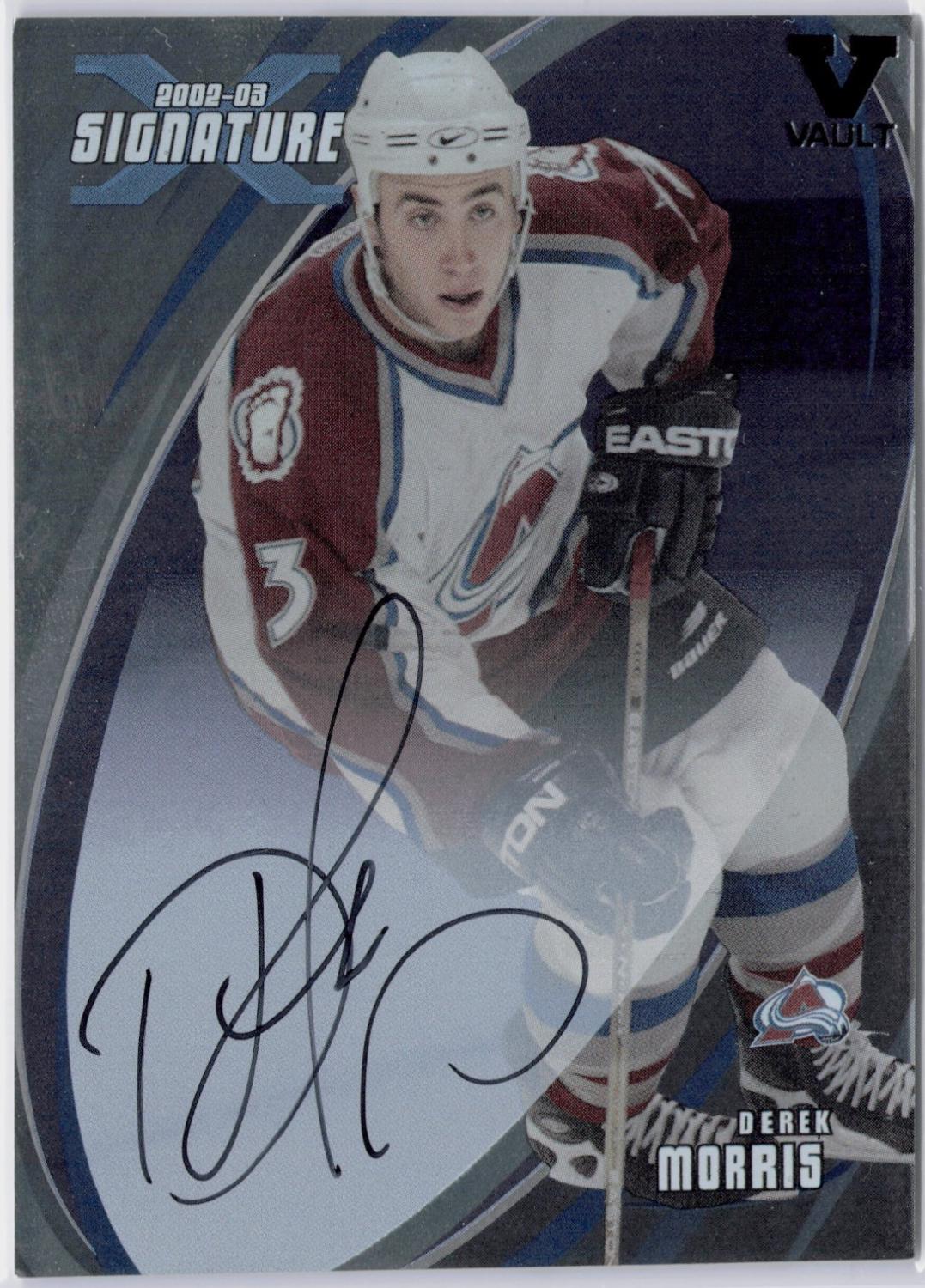 Derek Morris #124 2002 In The Game Be A Player Signature Series Hockey