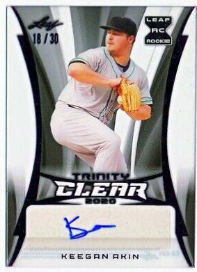Keegan Akin #CA-KA1 2020 Leaf Trinity Clear Autographs Baseball