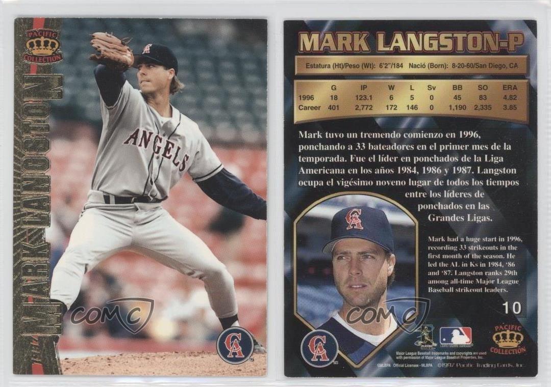 Mark Langston #10 Baseball Cards 1997 Pacific Crown Collection
