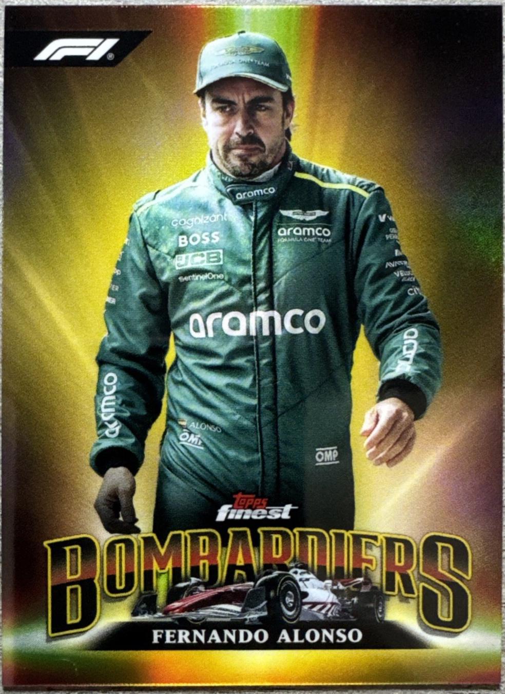 Fernando Alonso #BB-11 Racing Cards 2024 Topps Finest Formula 1 Bombardiers