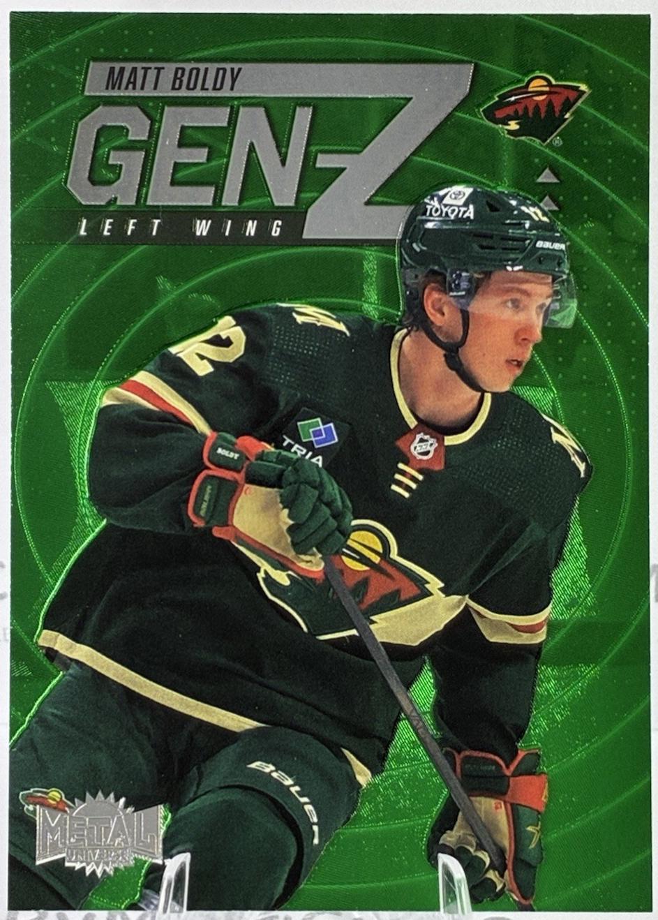 Matt Boldy #GZ-15 Hockey Cards 2024 SkyBox Metal Universe Gen Z
