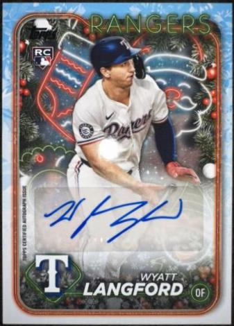 Wyatt Langford #HAC-WL Baseball Cards 2024 Topps Holiday Autograph