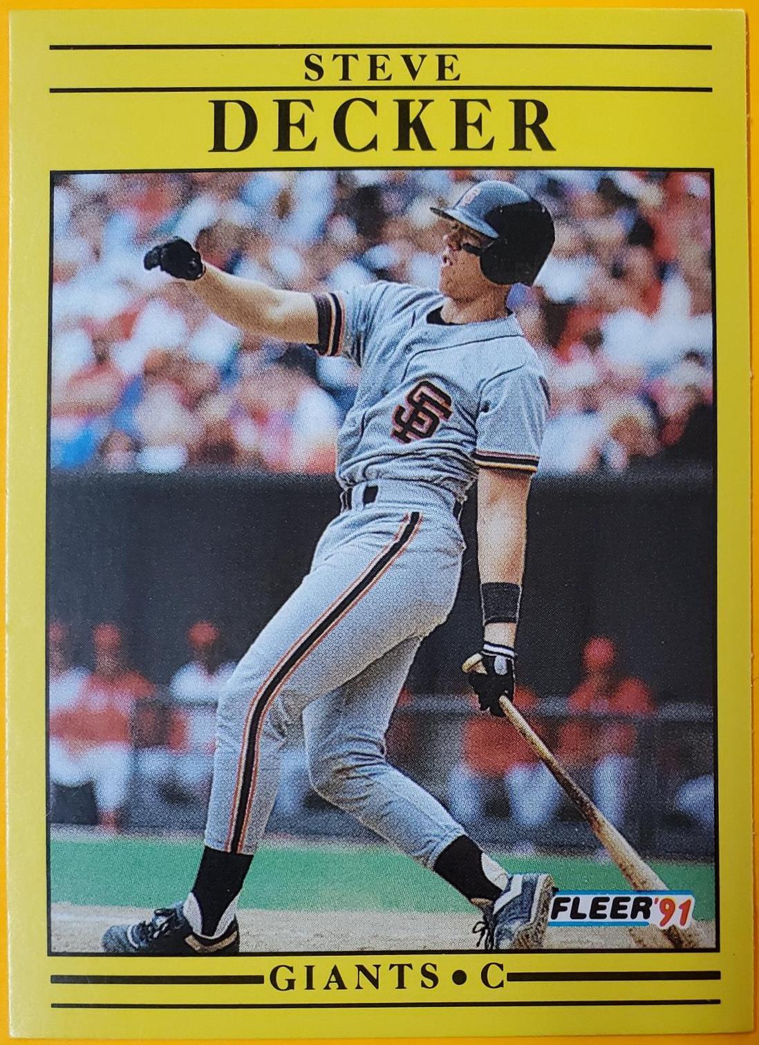 Steve Decker #260 Baseball Cards 1991 Fleer