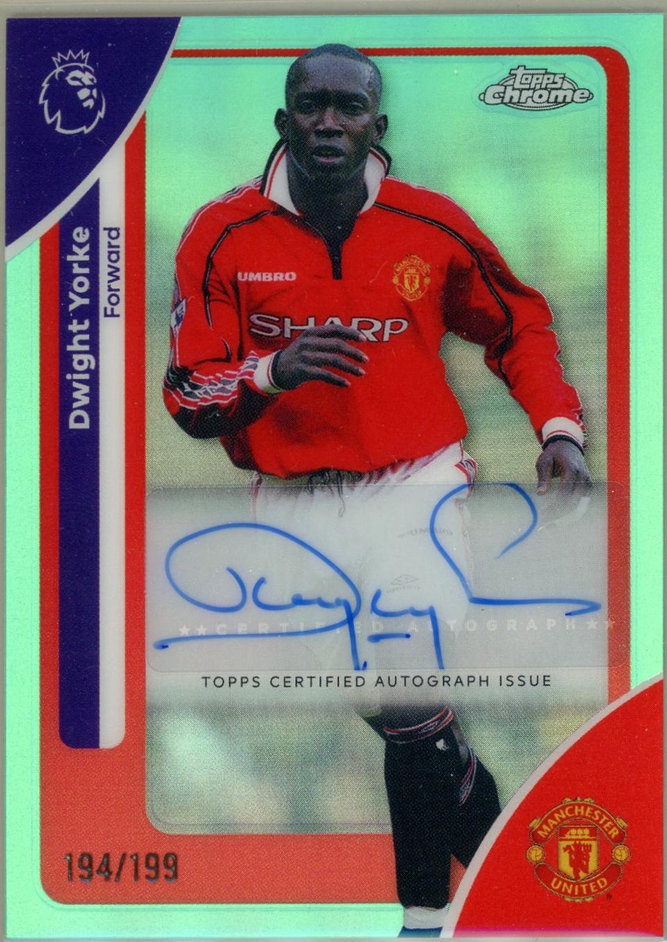 Dwight Yorke #CA-DY 2025 Topps Chrome Premier League Autograph