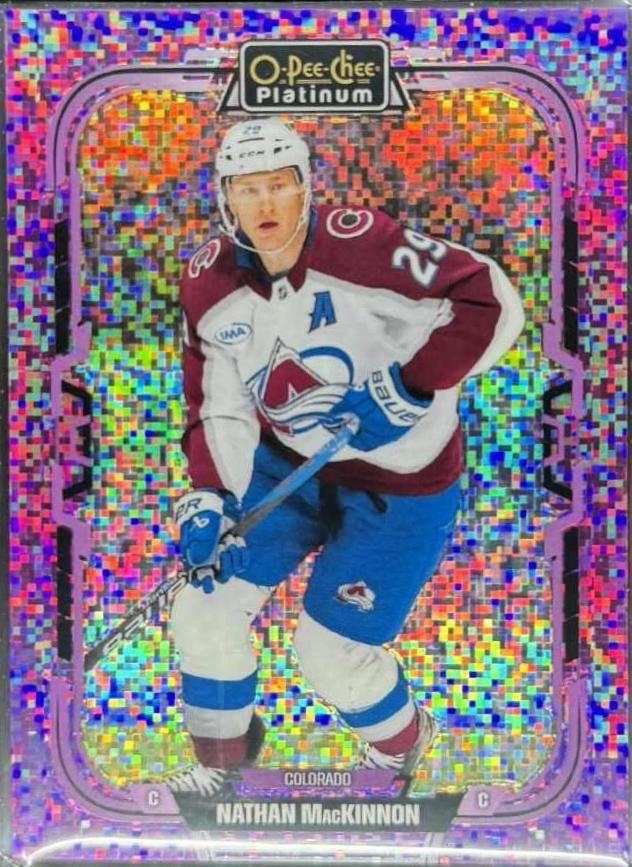 2025 O-Pee-Chee Platinum Preview Nathan MacKinnon [Violet Pixels] #P-4 card