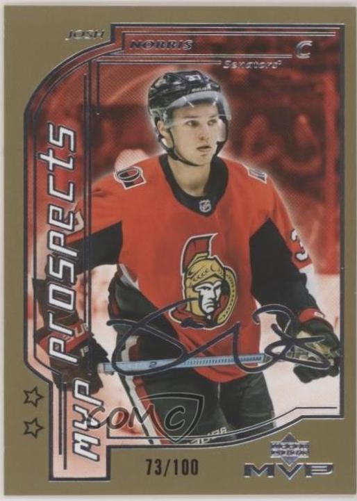Josh Norris #70 2020 Upper Deck MVP 20th Anniversary Hockey