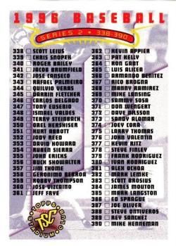 Checklist Series 2: 338-450 Baseball Cards 1996 Stadium Club