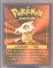 Cubone Pokemon Kelloggs Game Tips Prices