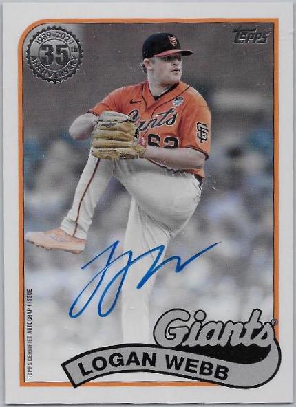 Logan Webb #89BA-LW 2024 Topps 1989 Autograph Baseball