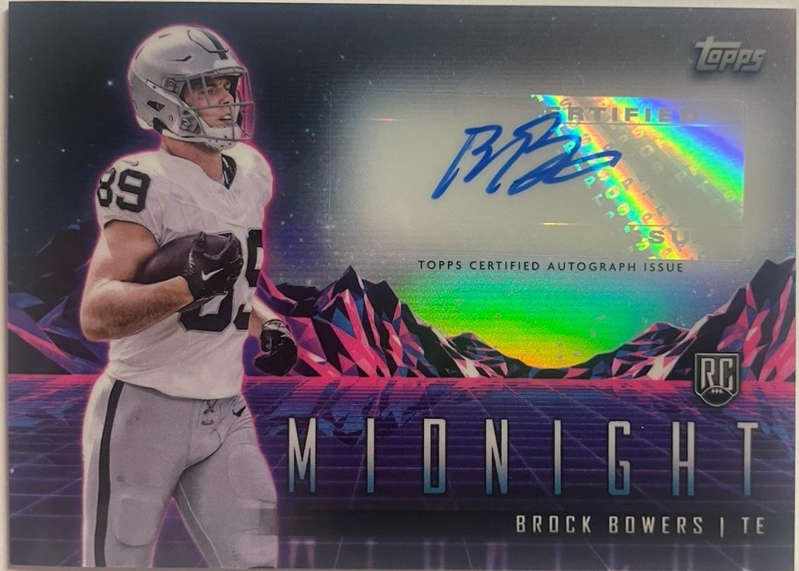 Brock Bowers #RHS-BB Football Cards 2024 Topps Midnight Rookie Horizon Autograph