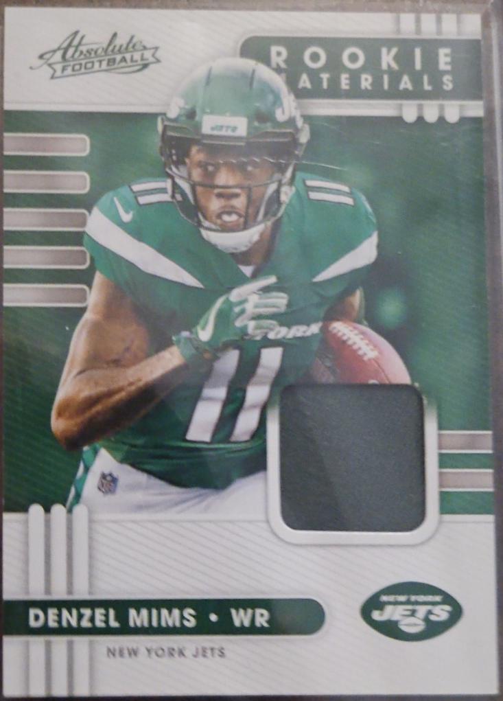 Denzel Mims #23 2020 Panini Absolute Football Absolute Rookie Materials