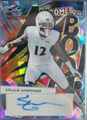 Sauce Gardner [Pink] #HB-AG1 Football Cards 2022 Leaf Valiant Autographs Here Comes the Boom Prices