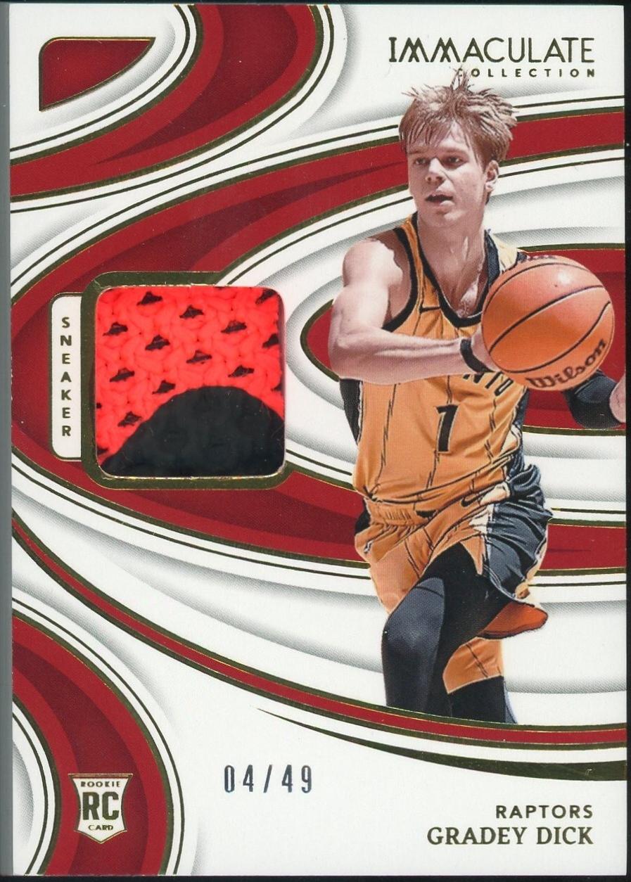 Gradey Dick #8 Basketball Cards 2023 Panini Immaculate Sneaker Swatch