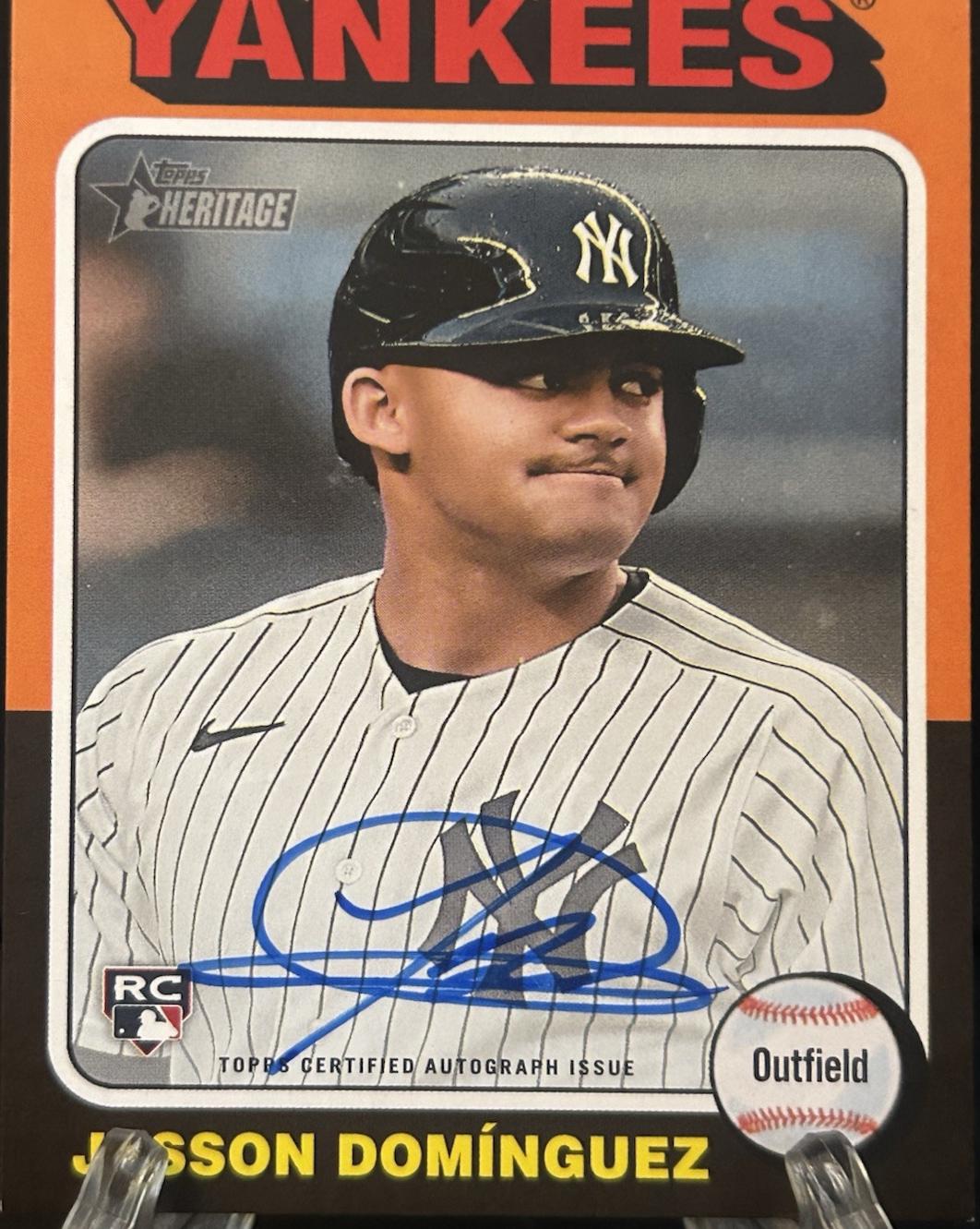 Jasson Dominguez #ROA-JD Baseball Cards 2024 Topps Heritage Mini Real One Autograph