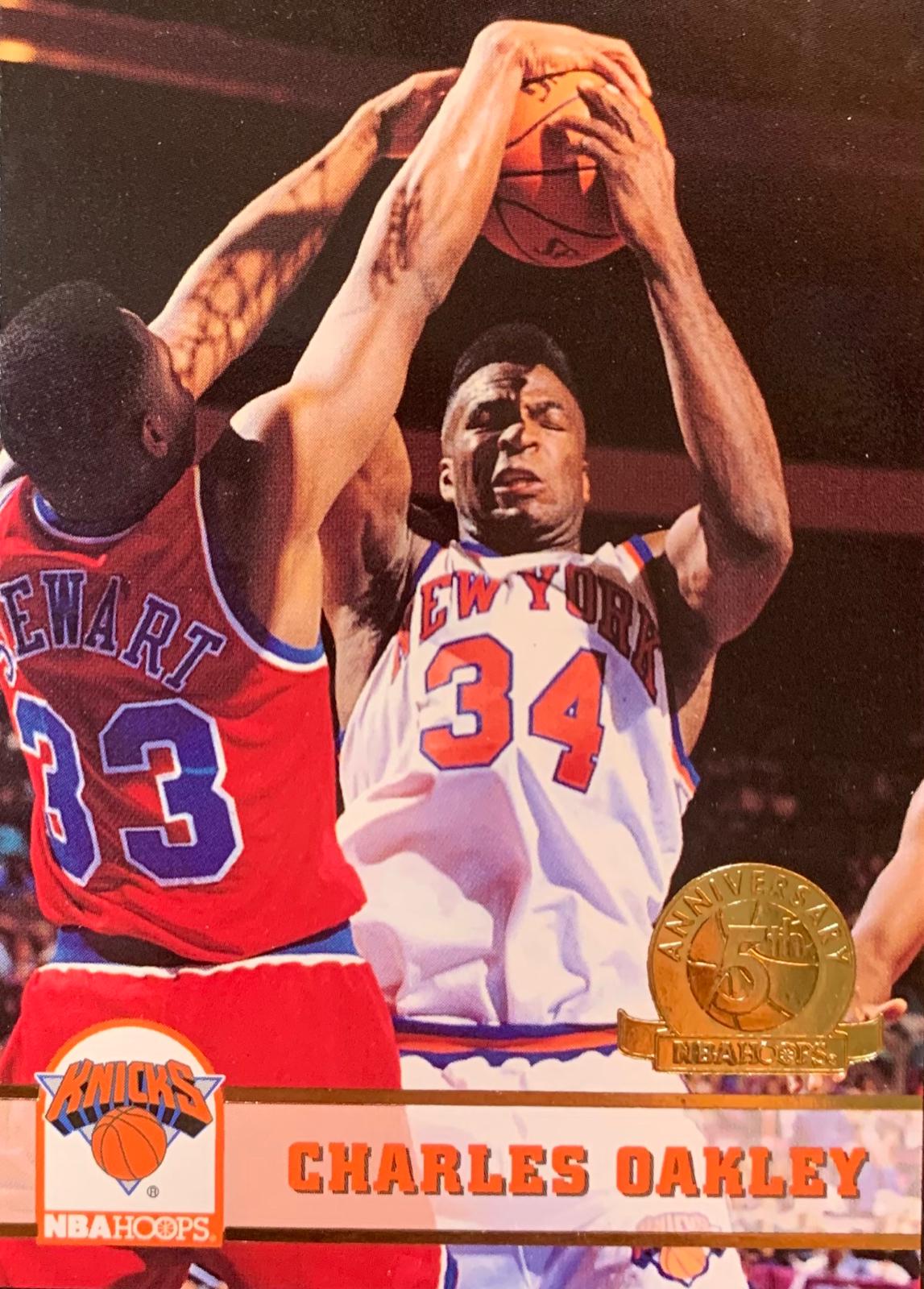 Charles Oakley #148 Basketball Cards 1993 Hoops Fifth Anniversary Gold