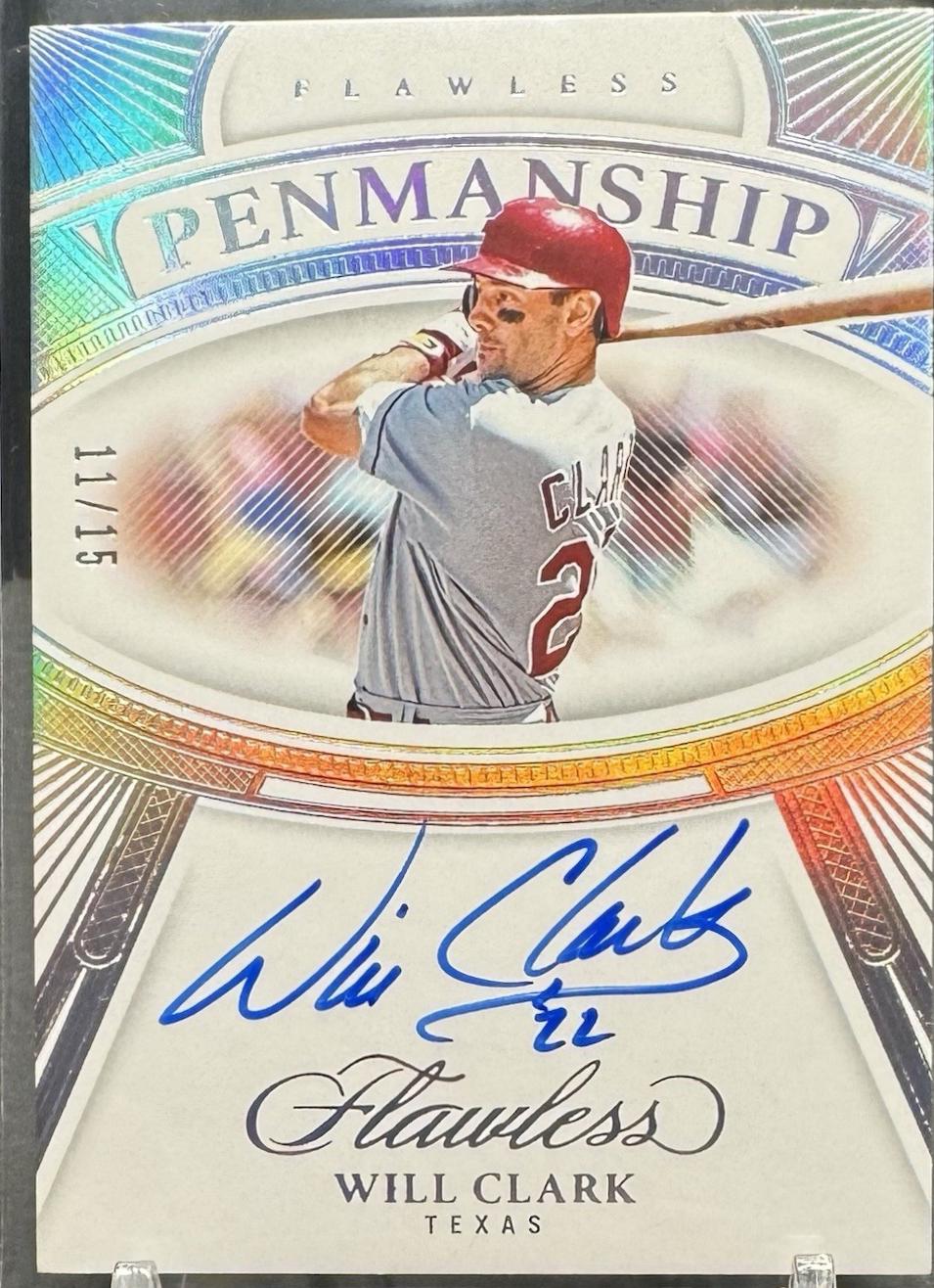 Will Clark #21 Baseball Cards 2024 Panini Flawless Penmanship