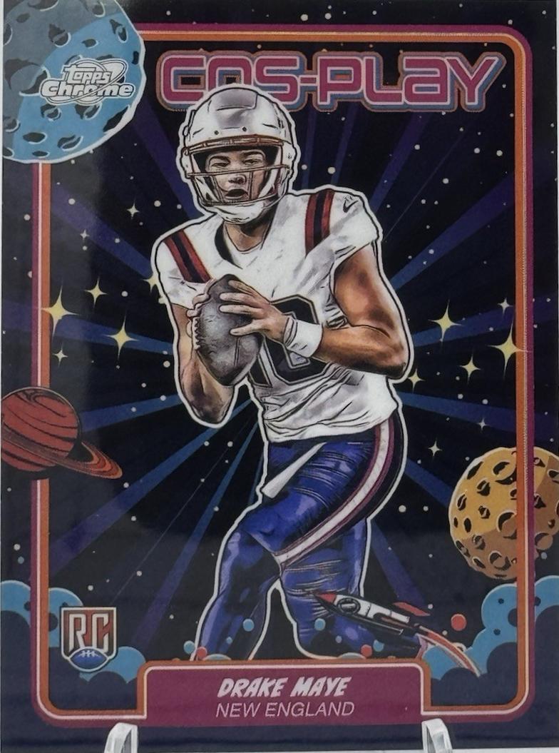 Drake Maye #CP-3 Football Cards 2024 Topps Cosmic Chrome Cos-Play