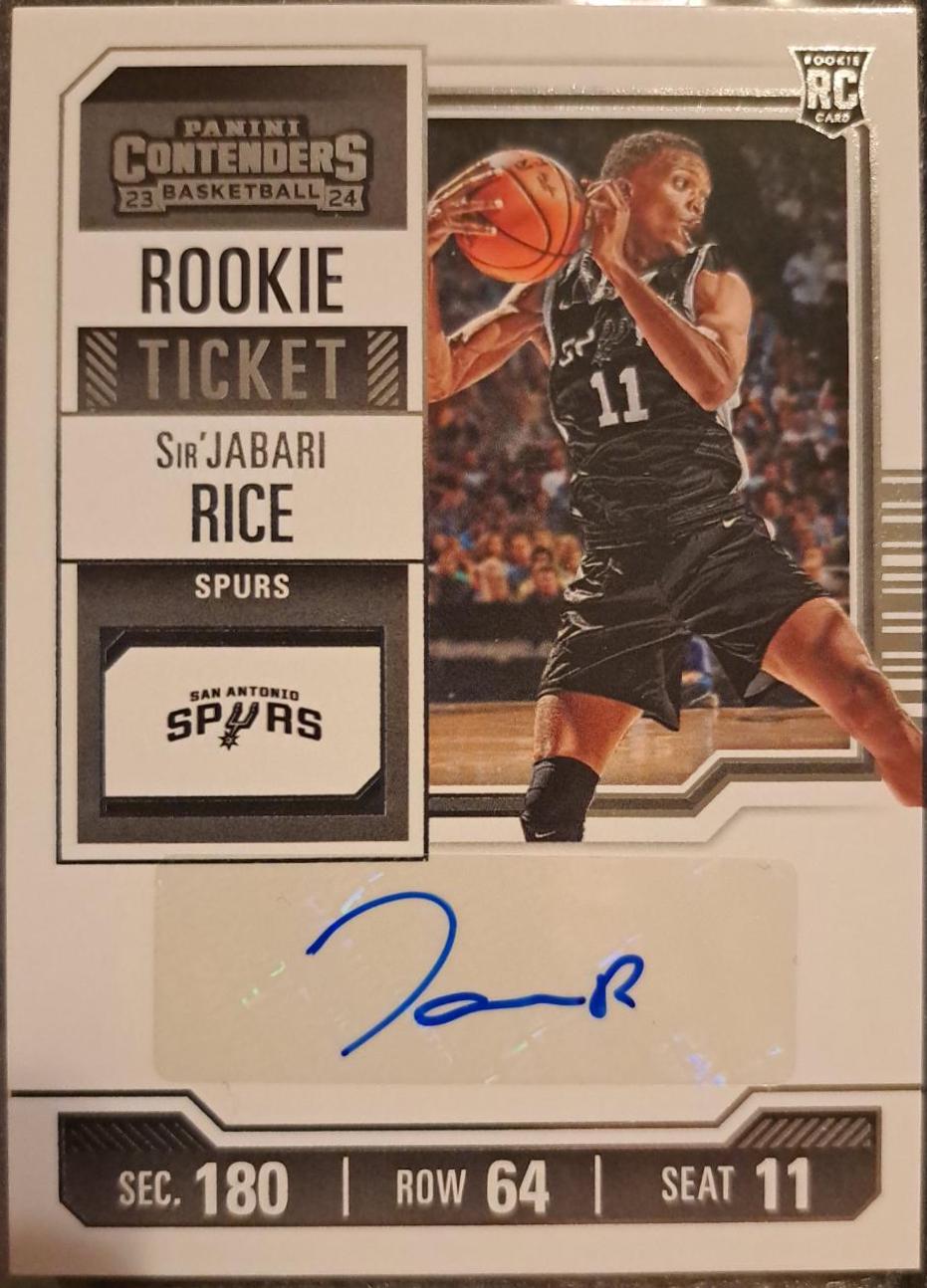 Sir'Jabari Rice #164 2023 Panini Contenders Basketball