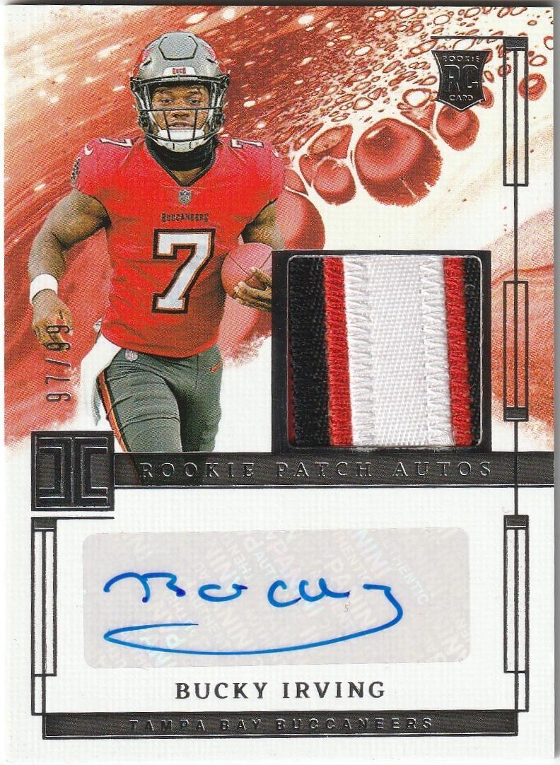 Bucky Irving #19 Football Cards 2024 Panini Impeccable Rookie Patch Autograph
