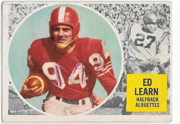 Ed Learn #44 Football Cards 1960 Topps CFL