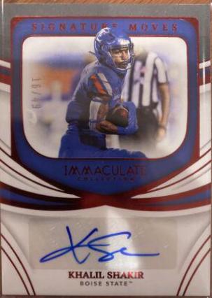 Khalil Shakir #SM-KSH 2022 Panini Immaculate Collegiate Signature Moves Football