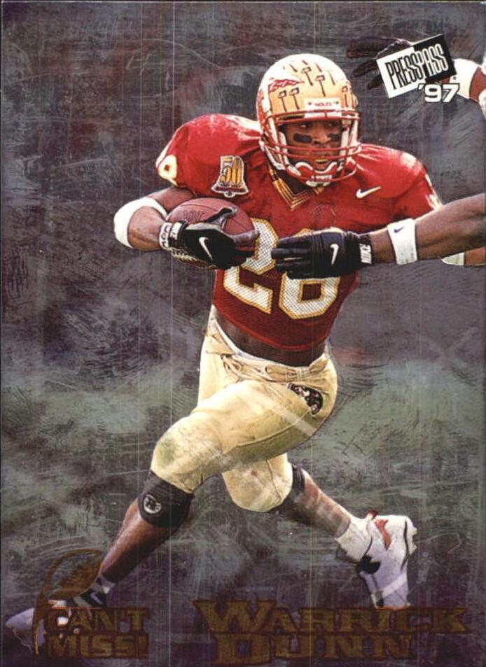 Warrick Dunn #CM1 Football Cards 1997 Press Pass Can't Miss