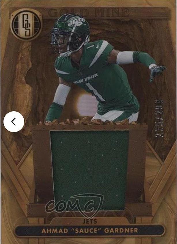 Ahmad Sauce Gardner #GM-AGR Football Cards 2024 Panini Gold Standard Gold Mine