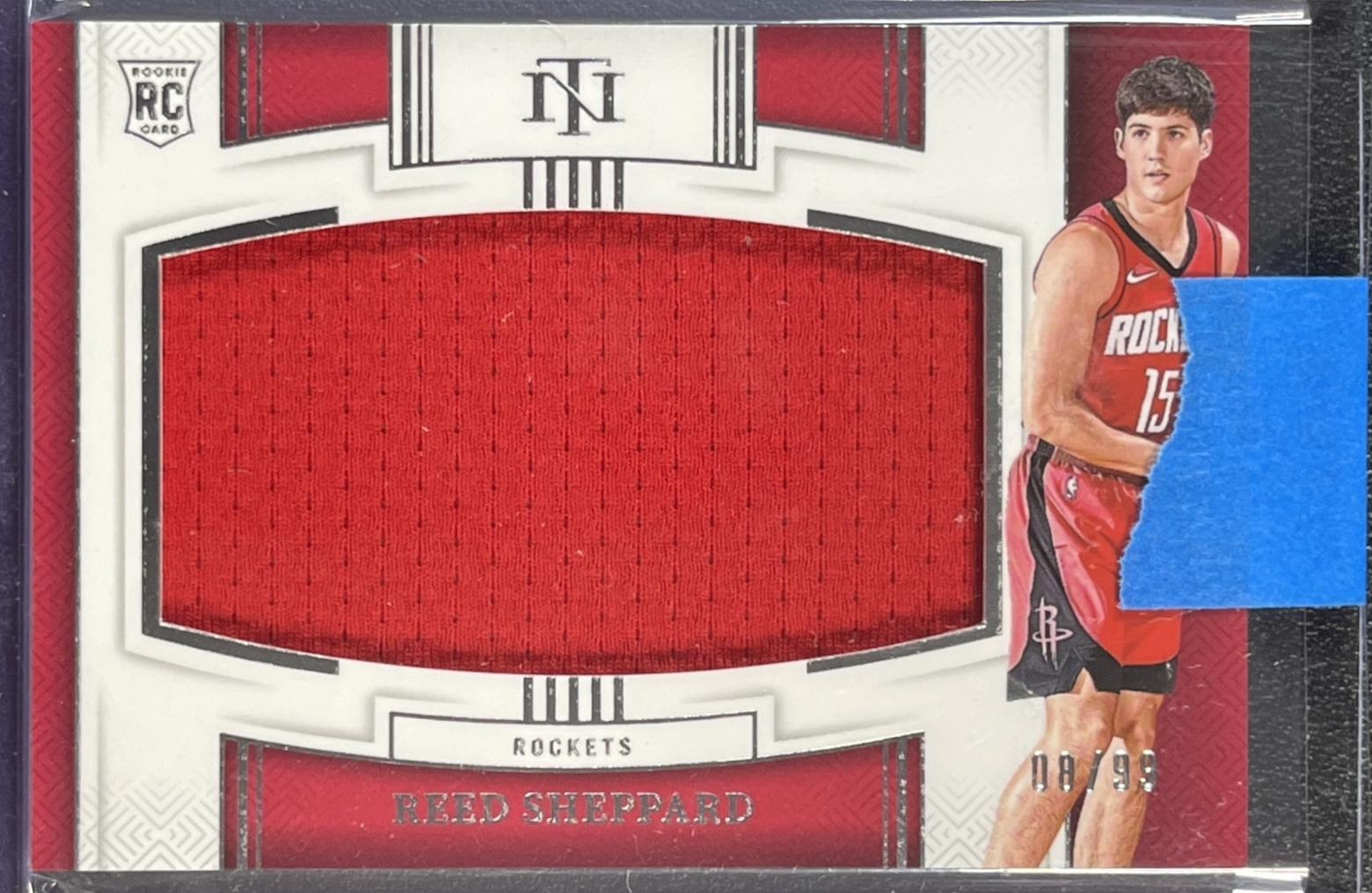 Reed Sheppard #18 2024 Panini National Treasures Rookie Jumbo Materials Basketball