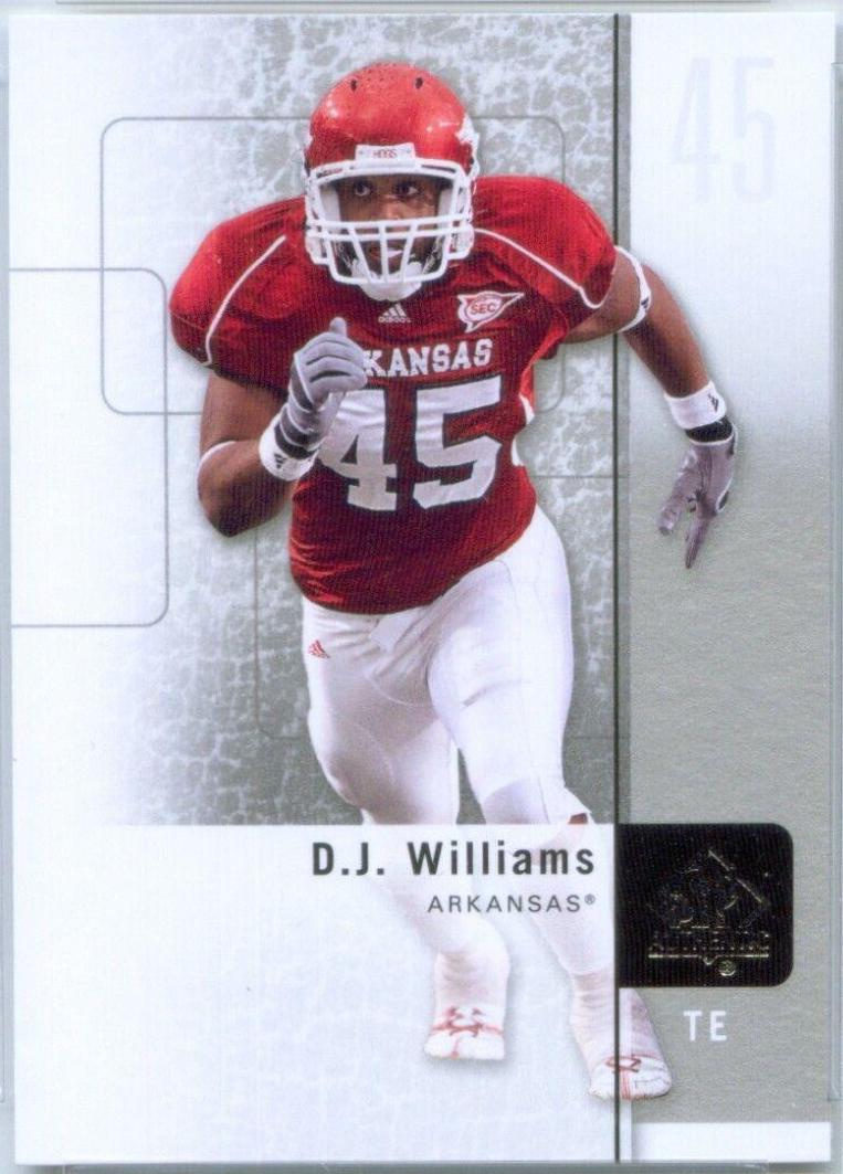 D.J. Williams #18 Football Cards 2011 SP Authentic