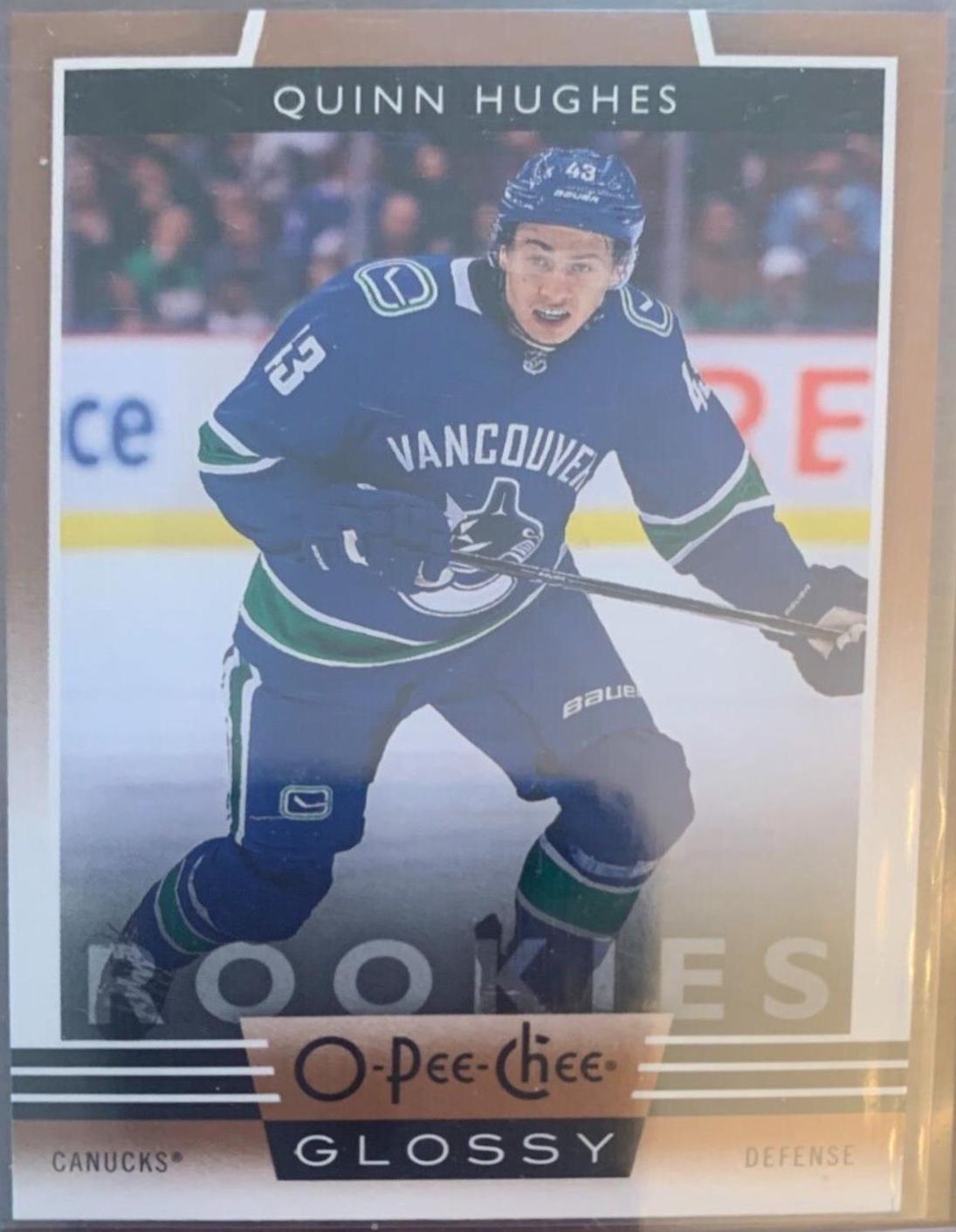 Quinn Hughes #R-10 Hockey Cards 2019 Upper Deck O-Pee-Chee Glossy Rookies