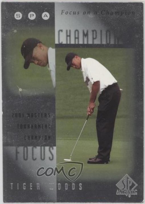 Tiger Woods #FC7 Golf Cards 2001 SP Authentic Focus of a Champion