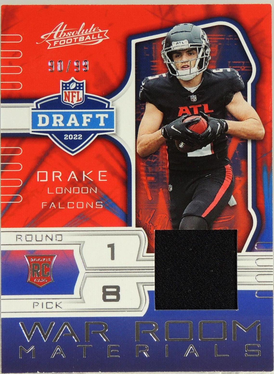 Drake London #7 Football Cards 2022 Panini Absolute War Room Materials