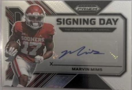Marvin Mims #SD-MAM Football Cards 2023 Panini Prizm Draft Picks Signing Day